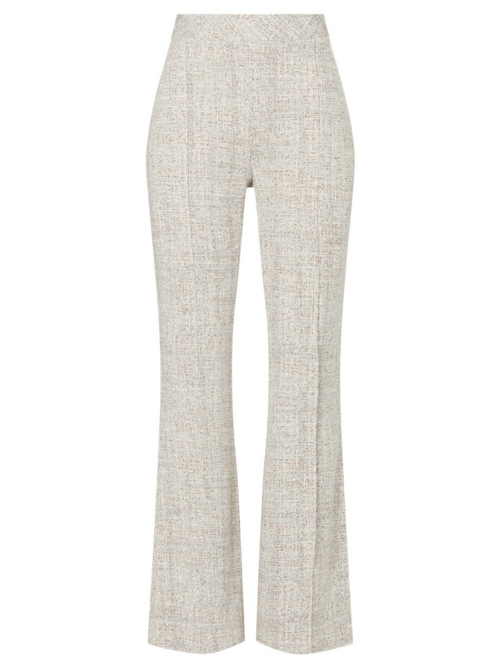 Rosetta Getty Pull On Crop Flares Grey Plaid Jacquard Trousers